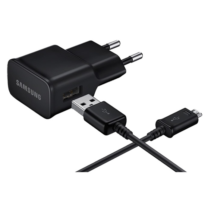 Originele Oplader 5V + Micro-USB kabel Zwart voor Samsung